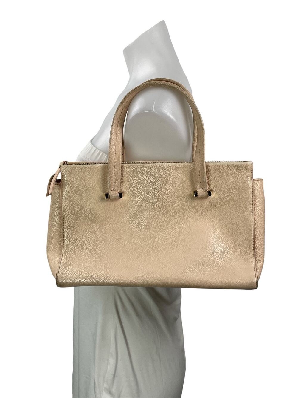 Kate Spade New York Cream Beige 100% Leather Shoulder Tote Handbag Size OS